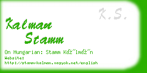 kalman stamm business card